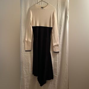 Off white and black knit dress